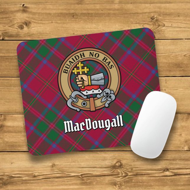 Clan MacDougall Crest over Tartan Mouse Pad (Creator Uploaded)