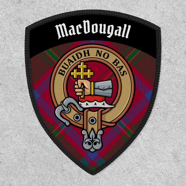 Clan MacDougall Crest over Tartan Patch (Front)