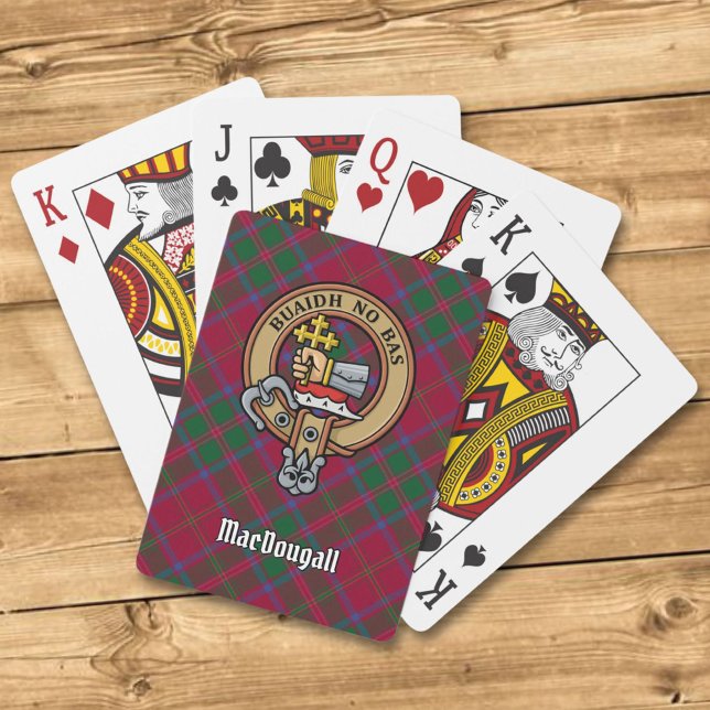 Clan MacDougall Crest over Tartan Poker Cards (Creator Uploaded)