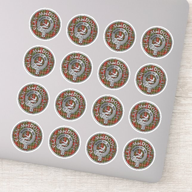 Clan MacDougall Crest & Tartan Sticker (Detail)
