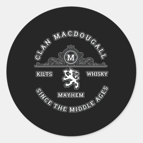 Clan Macdougall Scottish Kilt Highland Games Classic Round Sticker