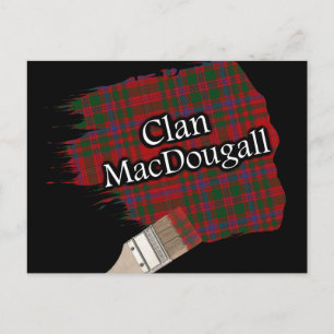 Clan MacDougall Scottish Tartan Paint Brush Postcard
