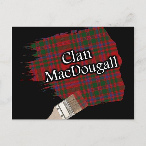 Clan MacDougall Scottish Tartan Paint Brush Postcard