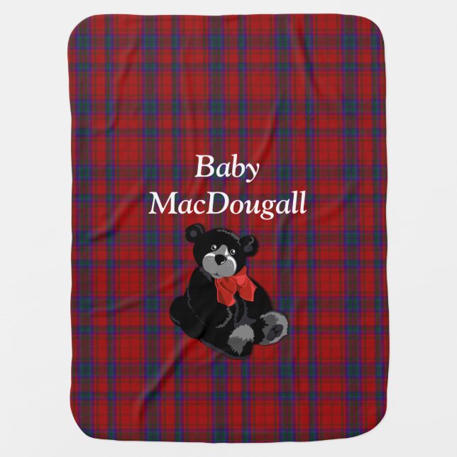Clan MacDougall Tartan Plaid Baby Blanket (Front)