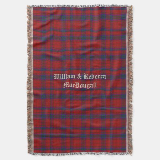 Clan MacDougall Tartan Plaid Custom Throw Blanket Zazzle