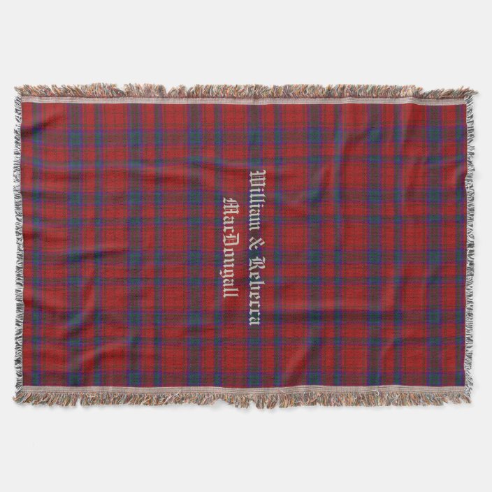 MacDougall Ancient Tartan Crest Blanket Wave Style