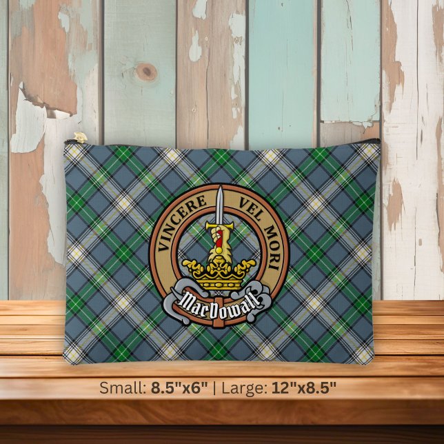Clan MacDowall Crest over Tartan Accessory Pouch (Creator Uploaded)