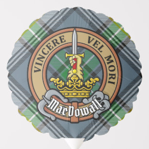 Clan MacDowall Crest over Tartan Balloon