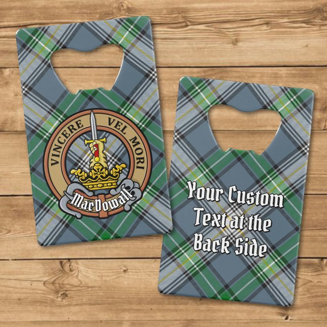 Clan MacDowall Crest over Tartan Credit Card Bottle Opener (Creator Uploaded)