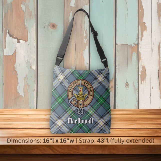 Clan MacDowall Crest over Tartan Crossbody Bag (Creator Uploaded)