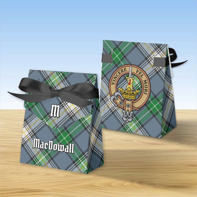 Clan MacDowall Crest over Tartan Favor Boxes (Creator Uploaded)