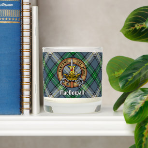 Clan MacDowall Crest over Tartan Scented Candle