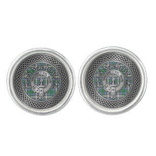 Clan MacDowall Crest & Tartan Knot Cufflinks