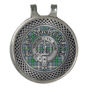 Clan MacDowall Crest & Tartan Knot Golf Hat Clip