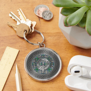 Clan MacDowall Crest & Tartan Knot Keychain