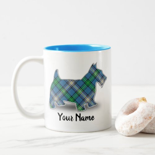 Clan MacDowall Tartan Scottish Terrier Two_Tone Coffee Mug