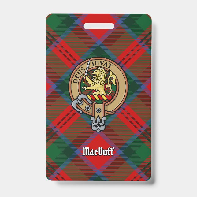 Clan MacDuff Crest over Tartan Badge (Front)