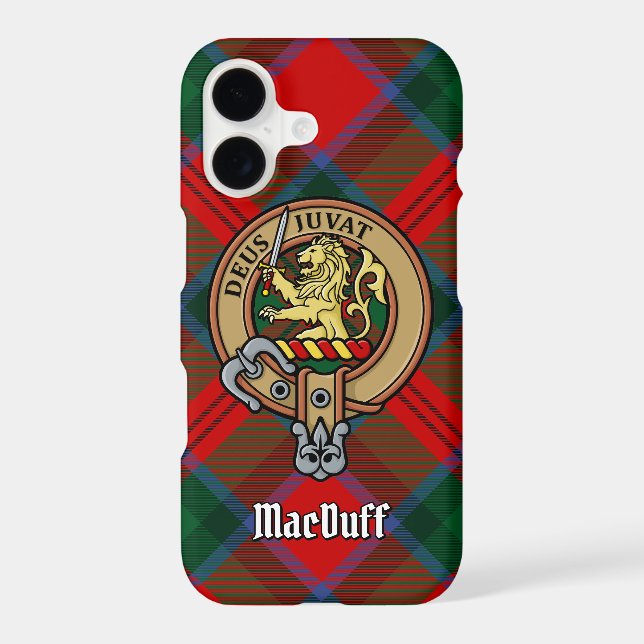 Clan MacDuff Crest over Tartan Case-Mate iPhone Case (Back)