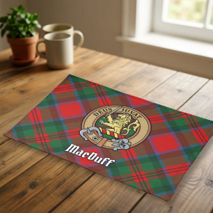 Clan MacDuff Crest over Tartan Cloth Placemat