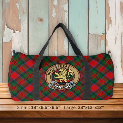 Clan MacDuff Crest over Tartan Duffle Bag