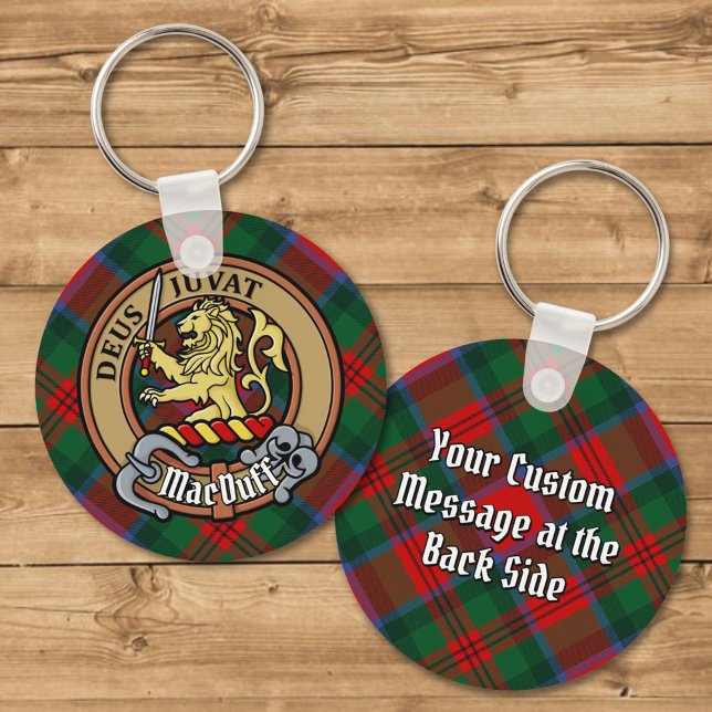Clan MacDuff Crest over Tartan Keychain (Creator Uploaded)