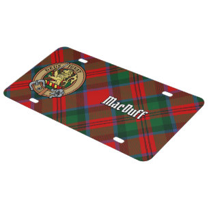 Clan MacDuff Crest over Tartan License Plate