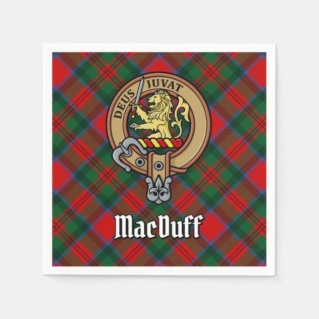 Clan MacDuff Crest over Tartan Napkins (Front)