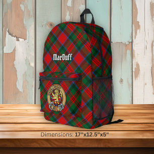 Clan MacDuff Crest over Tartan Printed Backpack