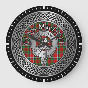 Clan MacDuff Crest & Tartan Knot Large Clock