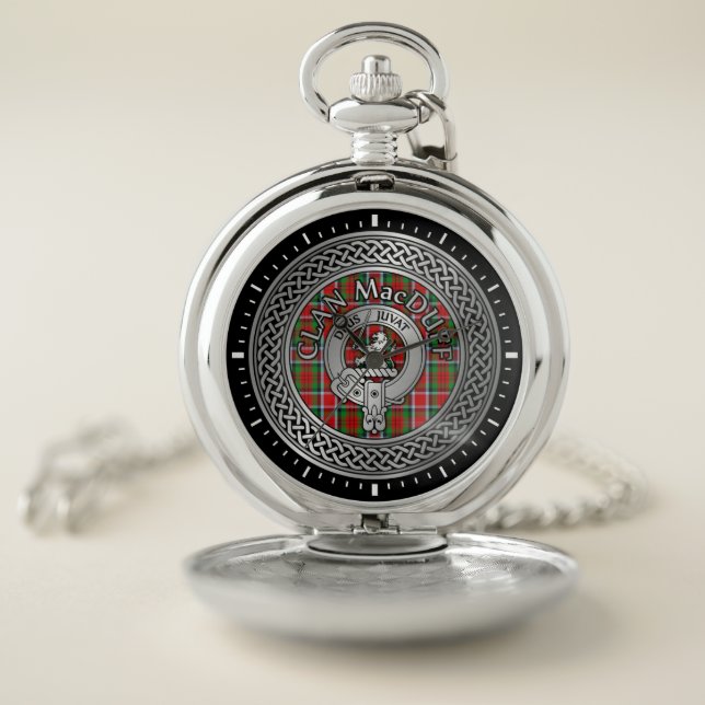 Clan MacDuff Crest & Tartan Knot Pocket Watch (Inside)