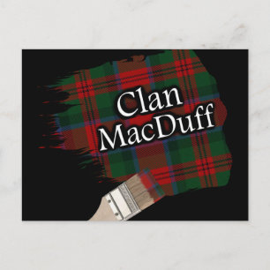 Clan MacDuff Scottish Tartan Paint Brush Postcard