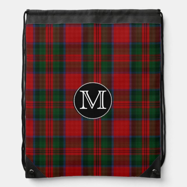 Clan MacDuff Tartan Plaid Monogram Backpack (Front)