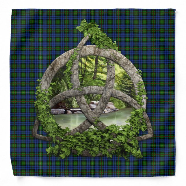Clan MacEwan Tartan And Celtic Tree Of Life Bandana (Front)