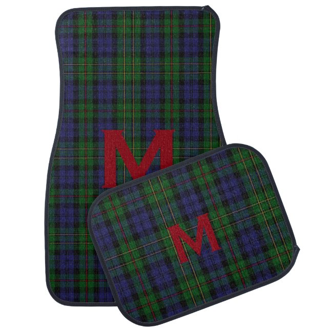Clan MacEwen Monogrammed Plaid Car Mat Set (Set)
