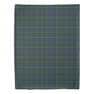 Clan MacEwen Scottish Accents Blue Green Tartan Duvet Cover