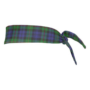 Clan MacEwen Scottish Accents Green Blue Tartan Tie Headband