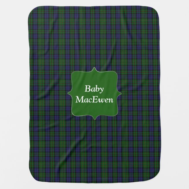 Clan MacEwen Tartan Plaid Baby Blanket (Front)