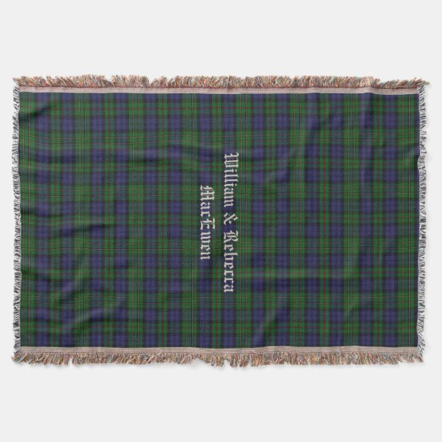 Clan MacEwen Tartan Plaid Custom Throw Blanket (Front)