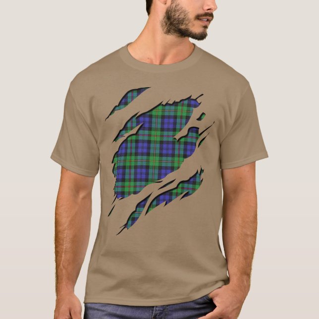 Clan MacEwen Tartan Plaid Effects T-Shirt (Front)