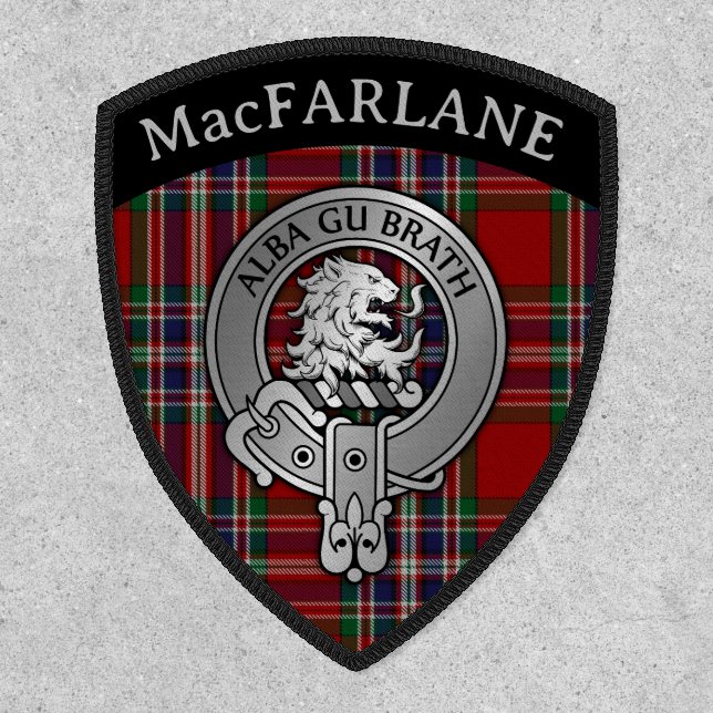Clan MacFarlan [EDIT] Tartan & Alba Gu Brath Crest Patch (Front)