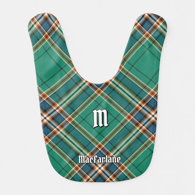 Clan MacFarlane Ancient Hunting Tartan Baby Bib (Front)