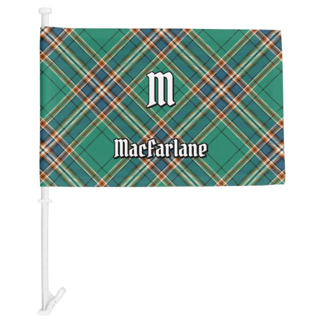 Clan MacFarlane Ancient Hunting Tartan Car Flag (Front)