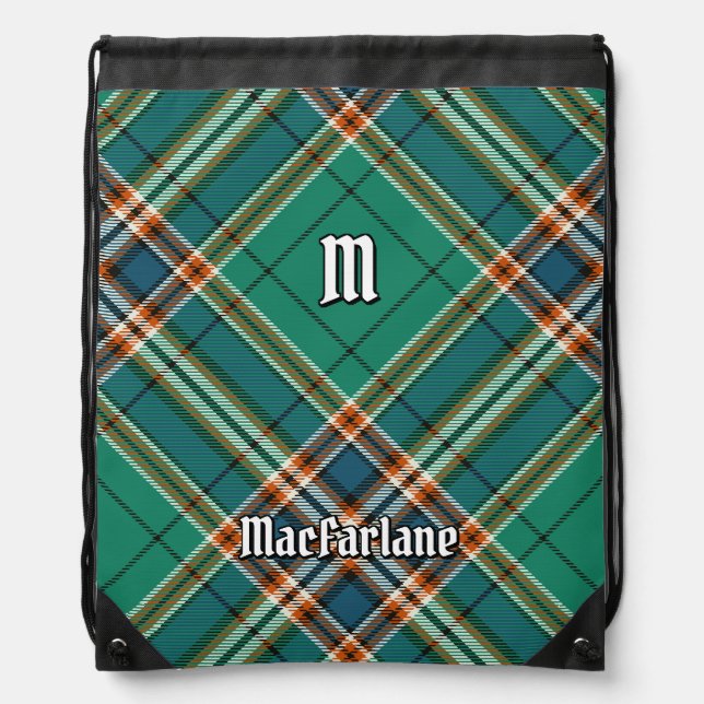 Clan MacFarlane Ancient Hunting Tartan Drawstring Bag (Front)