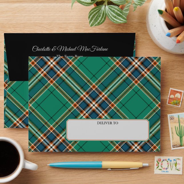 Clan MacFarlane Ancient Hunting Tartan Envelope (Desk)