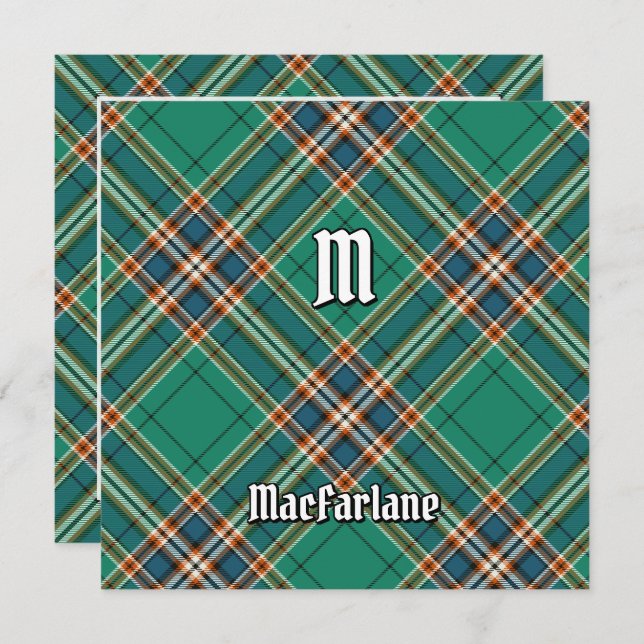 Clan MacFarlane Ancient Hunting Tartan Invitation (Front/Back)