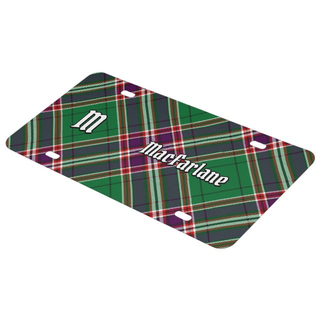 Clan MacFarlane Ancient Hunting Tartan License Plate (Side)