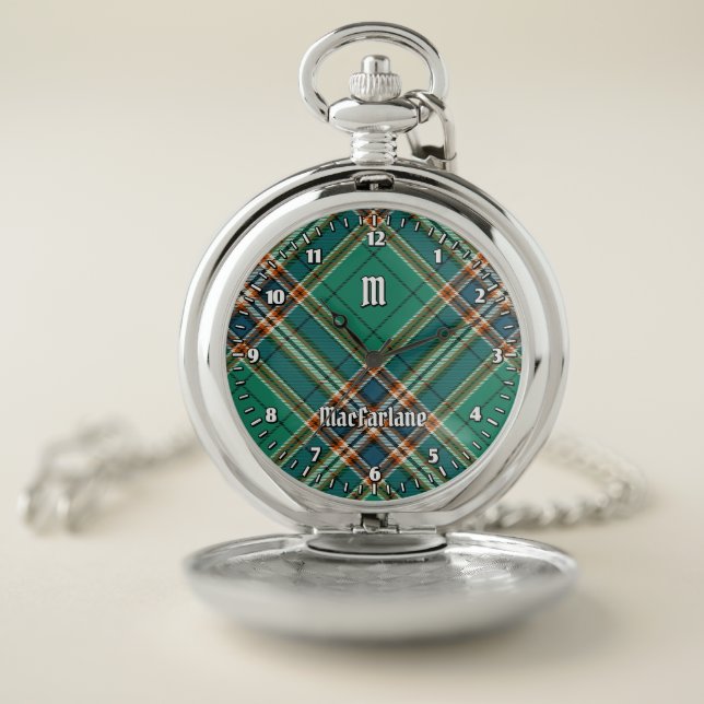 Clan MacFarlane Ancient Hunting Tartan Pocket Watch (Inside)