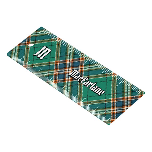 Clan MacFarlane Ancient Hunting Tartan Ruler (Angled)