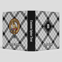 Clan MacFarlane Black and White Tartan 3 Ring Binder