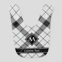 Clan MacFarlane Black and White Tartan Baby Bib